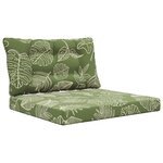 vidaXL Coussin de canapé d'extérieur 2 Pièces Modèle feuille Polyester