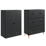 vidaXL Ensemble de Meubles 2 Pièces 66 x 34 5 x 90 cm Bois d'ingénierie