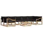 vidaXL Ensemble de canapés d'extérieur 8 pc Blanc et noir