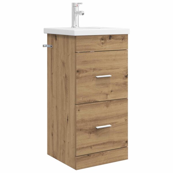 vidaXL Meuble de salle de bain avec évier Chêne artisanal