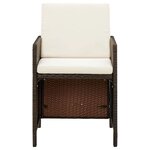 vidaXL Ensemble à dîner de jardin avec coussins 5 Pièces poly rotin brun