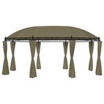 vidaXL Belvédère avec rideaux 520x349x255 cm Taupe 180 g/m²