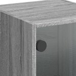 vidaXL Buffet avec portes en verre sonoma gris 35x37x109 cm