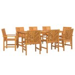 vidaXL Ensemble de salle à manger de jardin 7 pièces en bois massif d'acacia