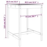 vidaXL Ensemble de bar de jardin 3 Pièces blanc bois de pin massif