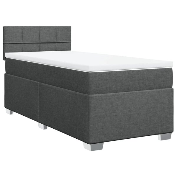 vidaXL Sommier à lattes de lit avec matelas Gris foncé 80x200 cm Tissu