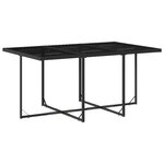 vidaXL Ensemble à manger de jardin coussins 7Pièces Noir Résine tressée