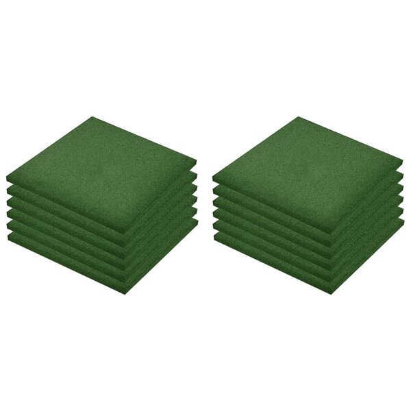 vidaXL Carreaux de protection antichoc 12Pièces Caoutchouc 50x50x3cm Vert