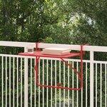 Table de balcon suspendue pliable vidaXL Rouge 60x40 cm Acier