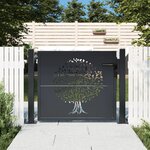 vidaXL Portail de jardin anthracite 105x80 cm acier conception d'arbre