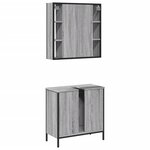 vidaXL Ensemble de meubles de salle de bain 2 Pièces Sonoma gris