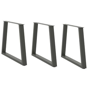 vidaXL Pieds de table à manger en forme de V  3 pièces  anthracite  80 x (72-73 3) cm  acier