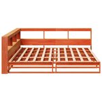 vidaXL Lit bibliothèque sans matelas cire marron 200x200 cm pin massif
