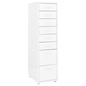 vidaXL Classeur mobile Blanc 28x41x109 cm Métal