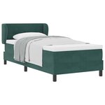 vidaXL Lit à ressorts avec tête de lit Vert foncé 80 x 200 cm Velours