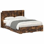 vidaXL Cadre de lit avec rangement Chêne fumé 150 x 200 cm