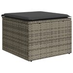 vidaXL Salon de jardin 5 Pièces avec coussins gris résine tressée