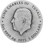 Pièce de monnaie en Argent 5 Dollars g 155.5 (5 oz) Millésime 2025 WORLD POPULAR DOGS