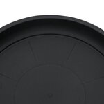 vidaXL Plateau à fleurs rond 6 Pièces Noir Ø 14 x 2 cm Plastique