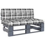 vidaXL Canapé central palette de jardin Gris Bois de pin imprégné