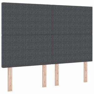 vidaXL Tête de lit avec tête de lit Gris foncé 160 cm Cuir synthétique