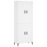 vidaXL Buffet haut Blanc 69 5x34x180 cm Bois d'ingénierie