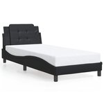 vidaXL Cadre de lit sans matelas Zadar noir 100x203 cm similicuir