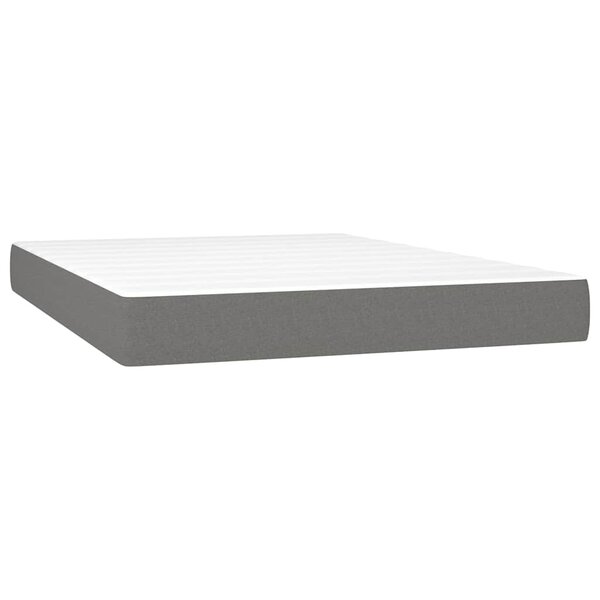 vidaXL Matelas de lit à ressorts ensachés fermeté moyenne Gris foncé 140x200x20 cm