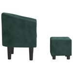 vidaXL Fauteuil avec repose-pied vert foncé velours