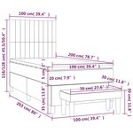 vidaXL Sommier à lattes de lit avec matelas Noir 100x200 cm Velours