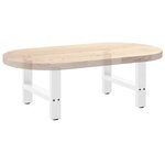 vidaXL Pieds de table basse Blanc 2 pièces 60 x (42-43) cm Acier