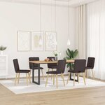 vidaXL Chaises à manger lot de 6 marron foncé tissu