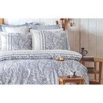 Parure de lit - housse de couette 220 x 240 + 2 taies d'oreiller 60 x 60 coton renforcé - Bleu