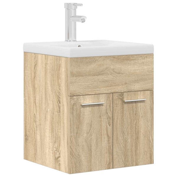 vidaXL Armoire lavabo de salle de bain et vasque et robinet intégrés