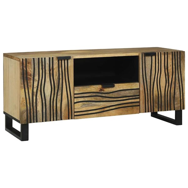 vidaXL Meuble TV Marron 105 x 33 x 46 cm bois de manguier massif
