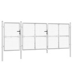 vidaXL Portal de jardin maille argenté 400x175 cm acier galvanisé