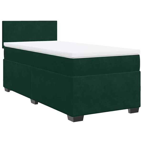 vidaXL Sommier à lattes de lit avec matelas Vert foncé 100x200 cm