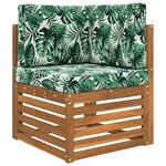 vidaXL Coussin de canapé d'extérieur 3 Pièces Motif feuille Polyester
