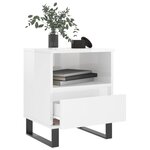 vidaXL Tables de chevet 2 Pièces blanc brillant 40x35x50 cm