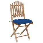 vidaXL Chaises pliables de jardin lot de 2 avec coussins Bambou