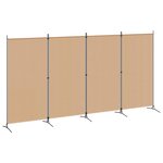 vidaXL Paravent 4 panneaux Beige 346 x 180 cm Tissu