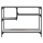 vidaXL Table console avec étagères sonoma gris 100x35x75 cm