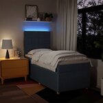 vidaXL Sommier à lattes de lit avec matelas Bleu 90x200 cm Tissu