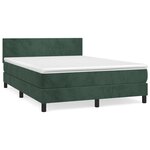vidaXL Sommier à lattes de lit et matelas Vert foncé 140x190cm Velours