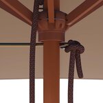 vidaXL Parasol d'extérieur avec mât en bois 150x200 cm taupe