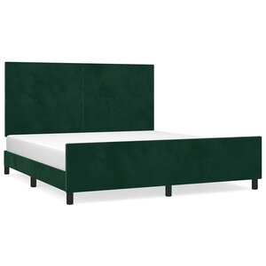 vidaXL Cadre de lit sans matelas vert foncé velours