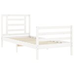 vidaXL Cadre de lit avec tête de lit blanc 90x200 cm bois massif
