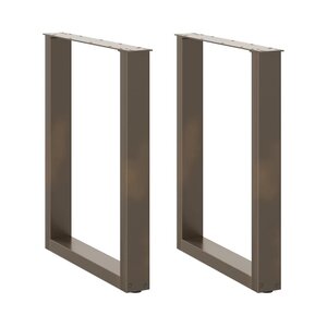 vidaXL Pieds de table à manger en forme de U  2 pièces  acier naturel  70 x (72-73) cm