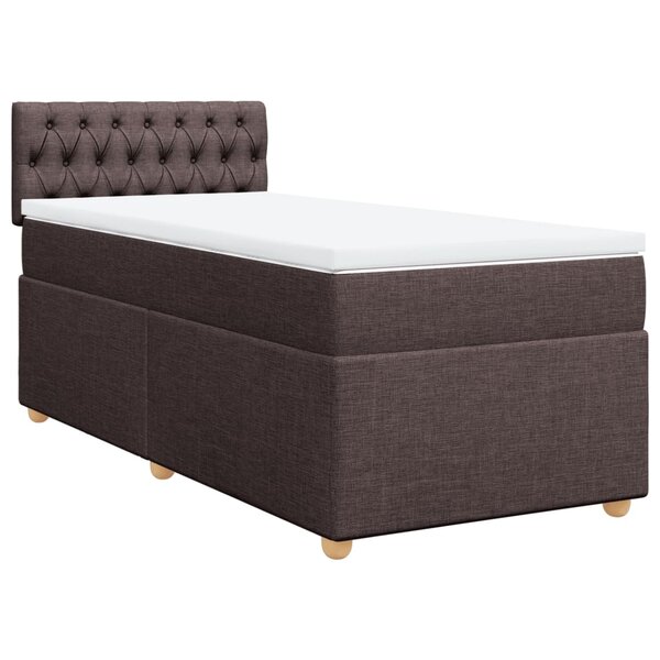 vidaXL Sommier à lattes de lit avec matelas Marron foncé 90x200 cm
