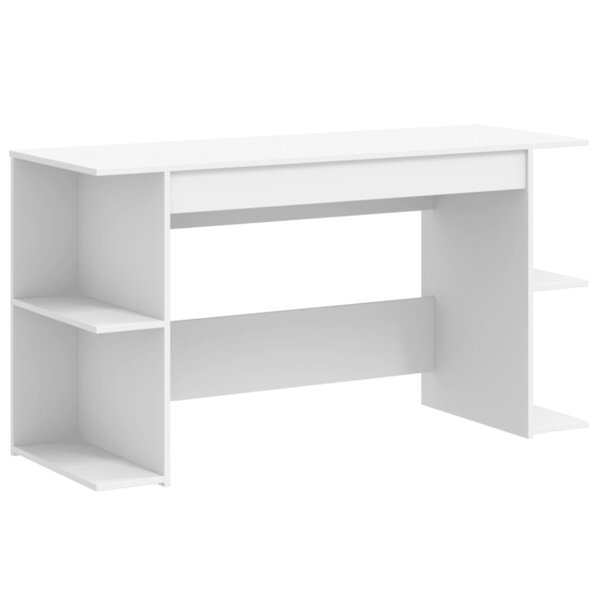 Bureau table poste de travail meuble d'ordinateur informatique étude 140 x 50 x 75 cm bois d'ingénierie blanc 02_0023520